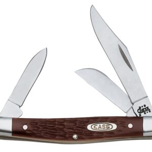 Case 00106 Folding Pocket Knife, 2.42 in Clip, 1.58 in Sheep Foot, 1.57 in Pen L Blade, 3-Blade, Brown Handle