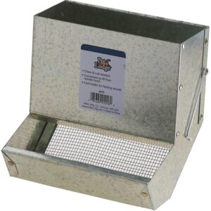 Pet Lodge AF7S Series Small Animal Feeder with Sifter Bottom, Steel, Galvanized, Wire Hook Mounting, 7-1/8 in W
