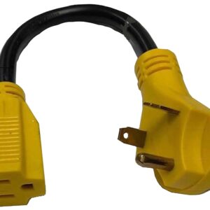 US Hardware RV-802B Adapter, 15 A Female/30 A Male, 125 V, Female, Male, 12 AWG Cable