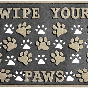 Simple Spaces 08ABSHE-55 Door Mat, 30 in L, 18 in W, Paw Imprint Pattern, Polyester Surface