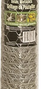 Jackson Wire 12 01 18 16 Poultry Hex Netting, 25 ft L, 24 in W, 20 Gauge, Hexagonal Mesh, 1 in Mesh, Galvanized