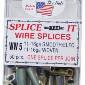 New Farm WW5 Wire Splice, Stainless Steel, For: 11 to 16 ga Smooth, Electric and Woven Fence