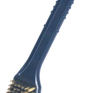 Birdwell 844-48 Barbecue Grill Brush with Metal Scraper, Brass Bristle, 3/4 in L Trim, Polypropylene Handle, 12-1/2 in L