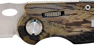 Accusharp 704C Folding Knife, Aluminum/Stainless Steel Blade, 1-Blade, Camouflage Handle