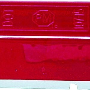 PM V107WR Marker Light, Rectangular, 3.18 in W, 1 in H, 12 V, Incandescent Lamp, Red Lens, Screw