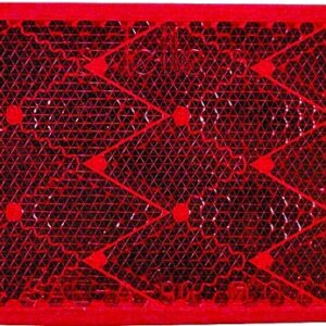 PM V480 V480R Oblong Reflector, Red Reflector, 1.9 in W Reflector, 4.33 in H Reflector