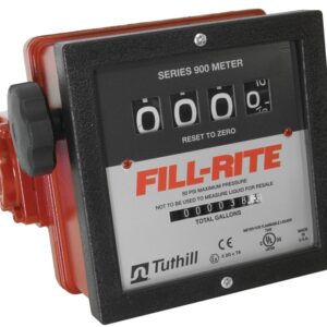 Fill-Rite 901C/901 Flow Meter, 1 in Connection, NPT, 6 to 40 gpm, 50 psi Pressure, 4-Digit Display