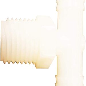 Anderson Metals 53772-0402 Reducing Tee, 1/4 x 1/4 x 1/8 in, Barb x Barb x MPT, Nylon