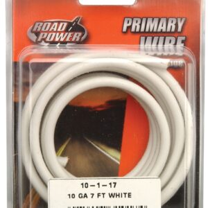 Road Power 55671933/10-1-16 Electrical Wire, 10 AWG Wire, 25/60 VAC/VDC, Copper Conductor, White Sheath, 7 ft L