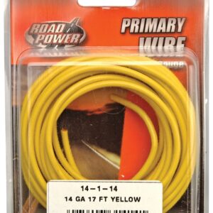 Road Power 55670833/14-1-14 Electrical Wire, 14 AWG Wire, 25/60 V, Copper Conductor, Yellow Sheath, 17 ft L