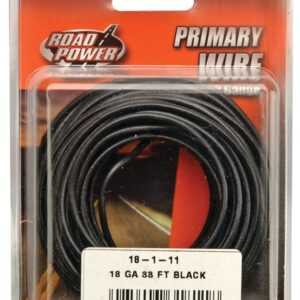 CCI 55667333 Primary Wire, 18 ga Wire, 25/60 V, Copper Conductor, Black Sheath, 33 ft L