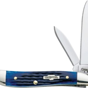 Case 02802 Folding Pocket Knife, 2.1 in Clip, 1.53 in Pen L Blade, Stainless Steel Blade, 2-Blade, Blue Handle