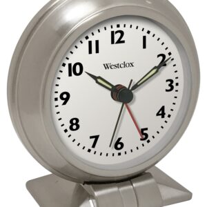 Westclox 90010 Alarm Clock, AA Battery, Steel Case