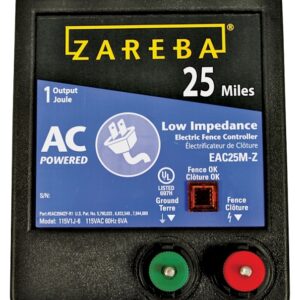 Zareba EAC25M-Z Electric Fence Charger, 1 J Output Energy, 115 V