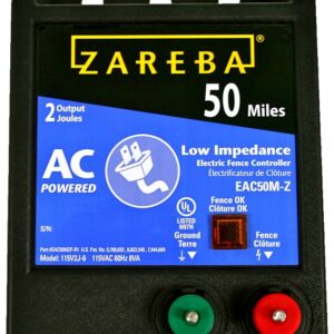 Zareba EAC50M-Z Electric Fence Charger, 2 J Output Energy, 115 V
