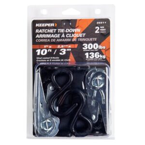 Keeper 05511 Tie-Down, 1 in W, 10 ft L, Polyester, Red, 300 lb, S-Hook End Fitting