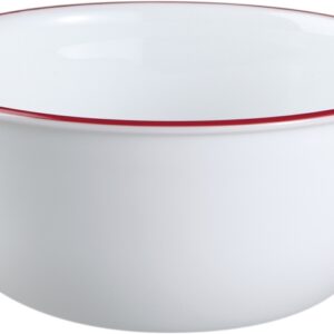 Corelle 1060572 Soup/Cereal Bowl, Vitrelle Glass, Red/White, For: Dishwashers and Microwave Ovens
