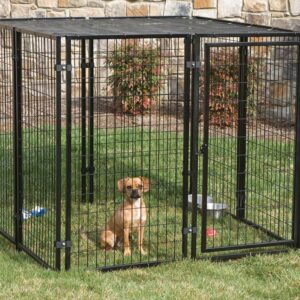 Stephens Pipe & Steel RSHBK11-11799 Dog Kennel with Sunblock Top, 5 ft OAL, 5 ft OAW, 4 ft OAH, Powder-Coated
