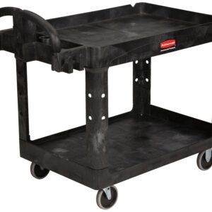 Rubbermaid FG452088BLA Utility Cart, 500 lb, 25.9 in OAW, 33.2 in OAH, 45.2 in OAD, Plastic/Resin, Black