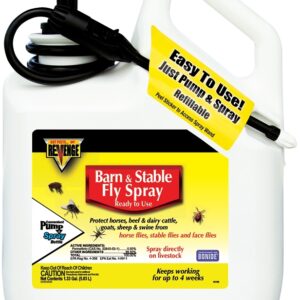 Bonide REVENGE 46186 Barn and Stable Fly Spray, Liquid, Opaque White, Insecticide, 1.33 gal