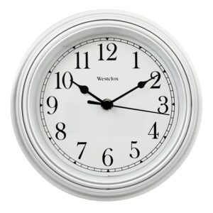 Westclox 46994A Clock, 8-1/2 in Dia, Round, White Frame, Plastic Clock Face, Analog