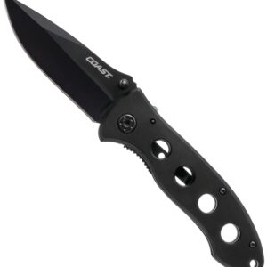 Coast C19CP Folding Knife, 3-1/2 in L Blade, 7Cr17 Stainless Steel Blade, Checkered Handle