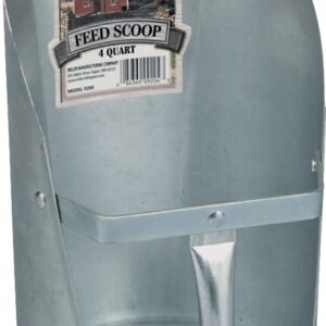 Little Giant 9204 Feed Scoop, 4 qt Capacity, Steel, Galvanized, 6-3/4 in L