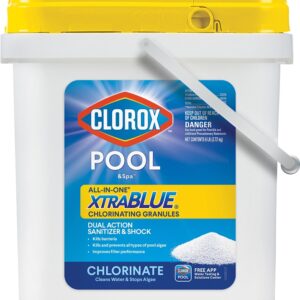 Clorox POOL & Spa All-in-One XtraBlue 24206CLX Chlorinating Granules, 6 lb, Solid, Slight Chlorine, White