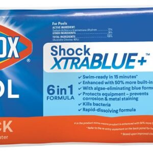 Clorox POOL & Spa Shock Xtrablue 33020CLX Pool Chemical, 1 lb Bottle, Solid, Chlorine, Blue/Green