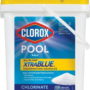 Clorox POOL & Spa All-in-One XtraBlue 24340CLX Chlorinating Granules, 40 lb, Solid, Slight Chlorine, White