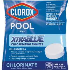 Clorox POOL & Spa XtraBlue 24201CLX Chlorinating Tablet, Solid, Chlorine, 8 oz
