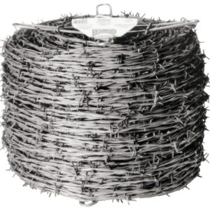 Red Brand 70481 Barbed Wire, 1320 ft L, 12-1/2 Gauge, 5 in Points Spacing, Galvanized Steel
