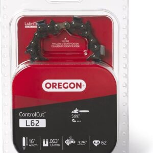 Oregon ControlCut L62 Chainsaw Chain, 22BPX Chain, 16 in L Bar, 0.325 in TPI/Pitch, 62-Link