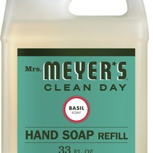 Mrs. Meyer's 14163 Hand Soap Refill, Liquid, Colorless, Basil, 33 oz Jug