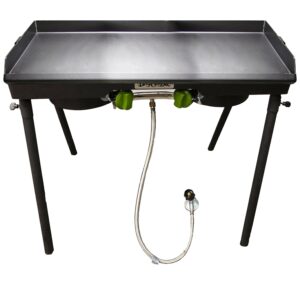 Barbour PS217 Patio Stove with Griddle Tapper, 2-Burner, 30,000 Btu, Aluminum/Steel