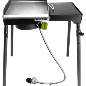 Barbour PS115 Patio Stove with Griddle Tapper, 1-Burner, 30,000 Btu, Aluminum/Steel