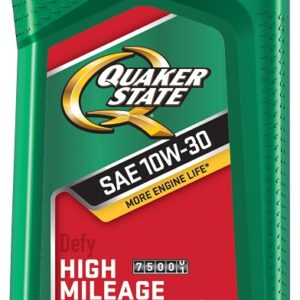 Quaker State 550043280 High-Mileage Motor Oil, 10W-30, 1 qt Bottle