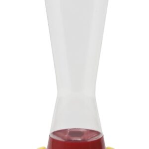 Perky-Pet 211 Bird Feeder, Pinch Waist, 8 oz, Nectar, 3-Port/Perch, Plastic, Clear/Red, Hang Mounting