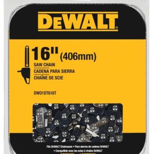 DEWALT DWO1DT616T Chainsaw Chain, 16 in L Bar, 0.043 in, 3/8 in TPI/Pitch