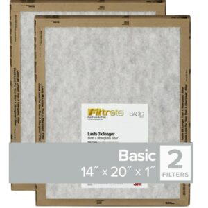 Filtrete FPL05-2PK-24 Air Filter, 20 in L, 14 in W, 2 MERV, For: Air Conditioner, Furnace and HVAC System