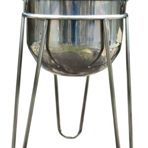 Bayou Classic 800-108 Kettle with Stand, 8 gal Capacity, Stainless Steel