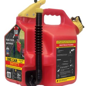 SUREcan SUR2SFG2 Safety Can, 2.2 gal Capacity, HDPE, Red