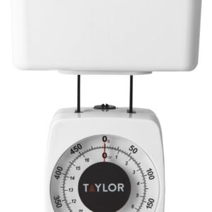 Taylor 37204014T Mechanical Food Scale, 1 lb Capacity, White, g, oz