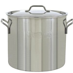 Bayou Classic 1430 Brew Kettle, 7.5 gal, Stainless Steel, Silver, Welded Handle