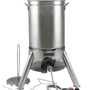Bayou Classic 200-440 Turkey Fryer Kit, 58,000 Btu, Propane, Stainless Steel, Silver