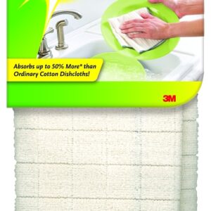 Scotch-Brite 9032-2 Kitchen Utility Cloth, 11-1/2 in L, 12-1/2 in W, Microfiber, White