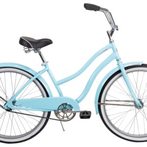 Huffy 66639 Cruiser Bicycle, Women, Steel Frame, Rear Coast Brake, 26 in Dia Wheel, Sky Blue