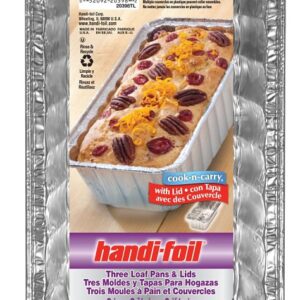 Handi-Foil 20398TL-10 Loaf Pan with Lid, 5.718 in L, 3.312 in W, Aluminum