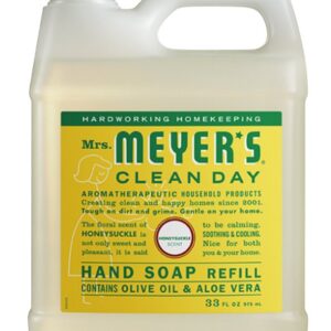 Mrs. Meyer's Clean Day 70003 Hand Soap Refill, Liquid, Honeysuckle, 33 fl-oz Bottle
