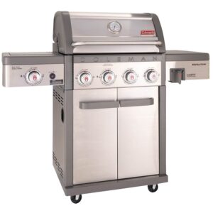 Coleman Revolution RV-401BBQ Barbecue Grill, 50,000 Btu/hr, Propane, 4-Burner